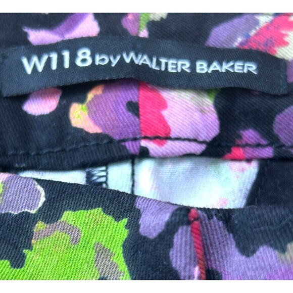 W118 by Walter Baker Womens Size S Floral Dustin Cropped Moto Jeans Pants 1117H - Picture 9 of 11